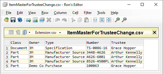ItemMaster file with new value