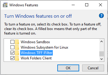 Windows Features TIFF IFilter