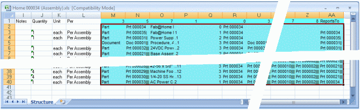 Formulas have been filled down from row 2 to all data rows
