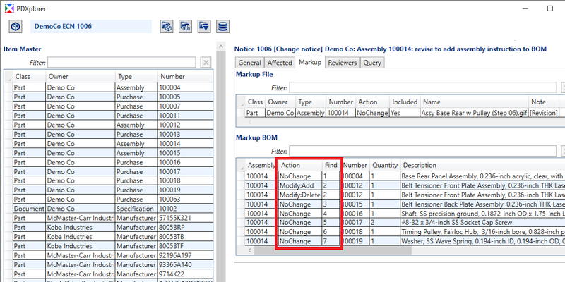 PDXplorer software can show product BOM details