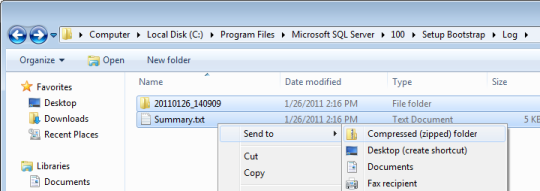 SQL Server 2008 Log folder