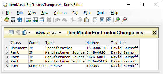 ItemMaster file with previous value