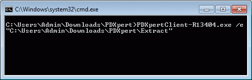 PDXpert PLM client software extraction command